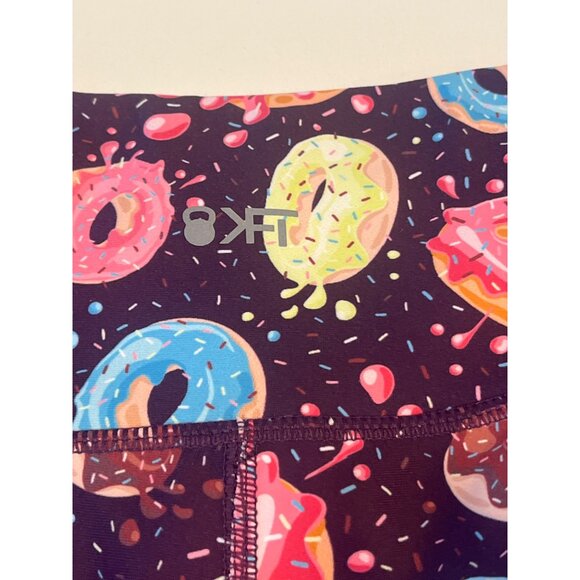 Donut Patterned Womens Athletic Shorts Polyester/Spandex Size M - Picture 7 of 8